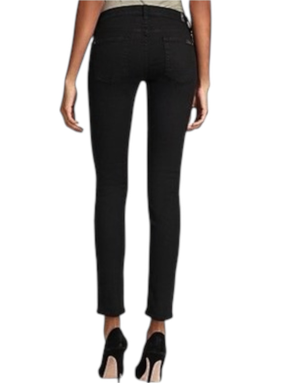 7 For All Mankind Jeans, The Slim Cigarette, Black, W27, Sz 4, 7FAM